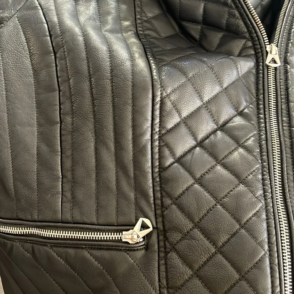 Guess Asymmetrical Moto Style Jacket Sz L - Picture 10 of 10